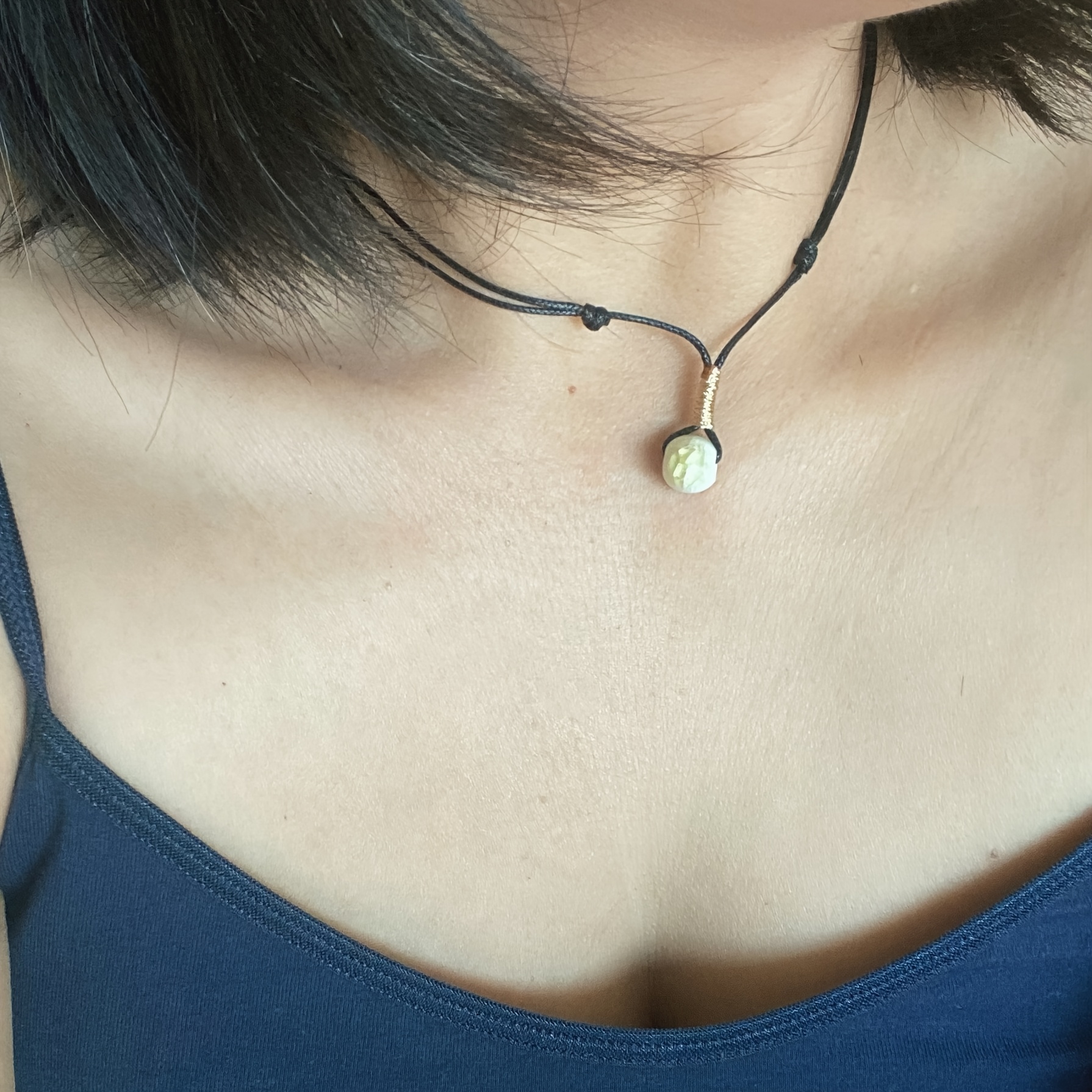 Handcrafted Teardrop Ceramic Necklace Retro Forest Style Pendant